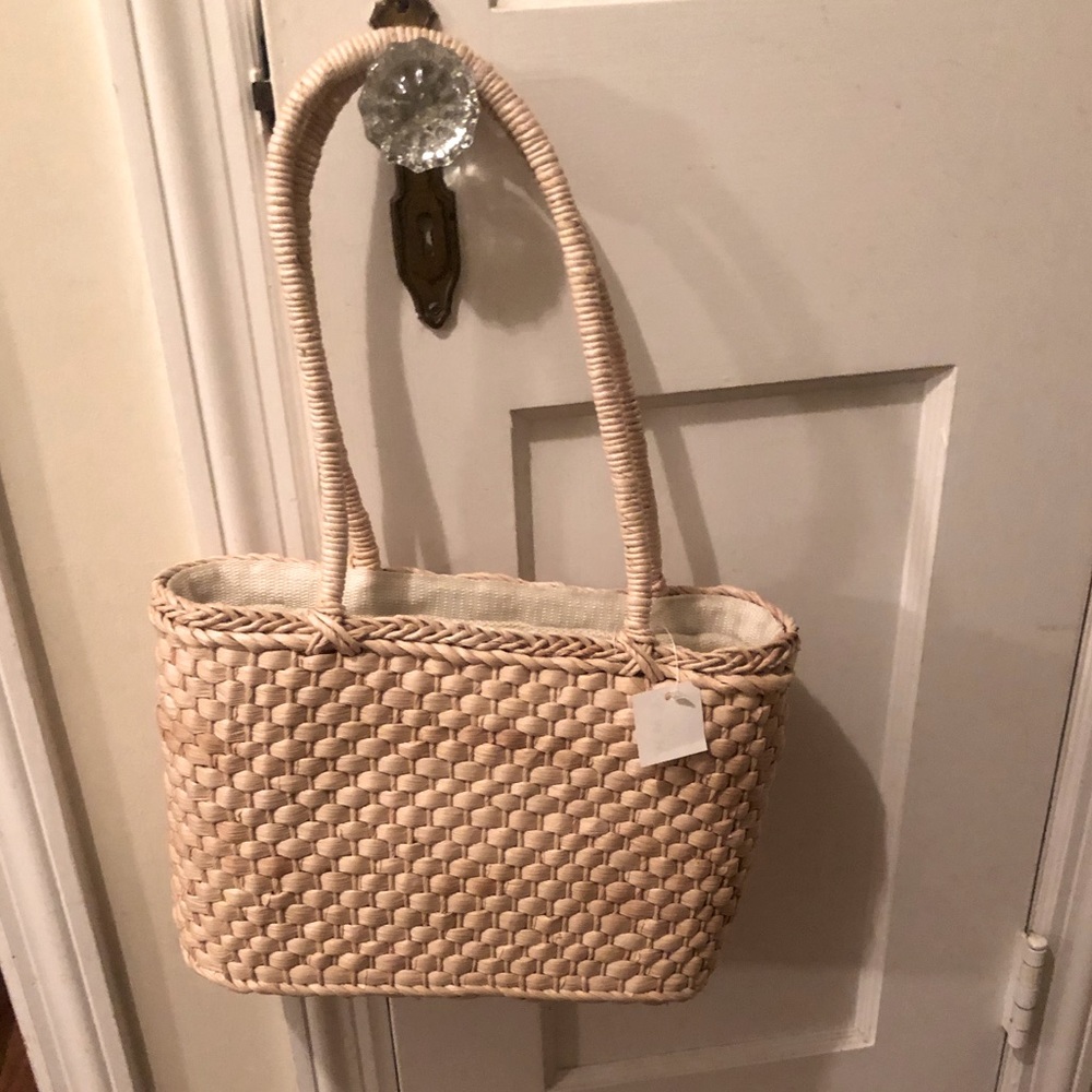C.M.W. Straw bag zip closure  NWT